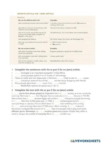 Definite Article The - Zero Article