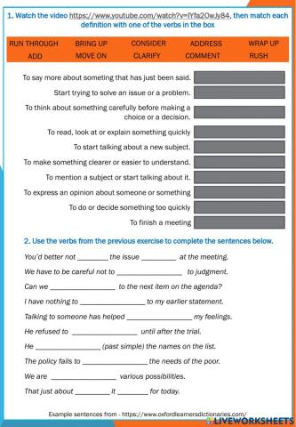 Phrases for meetings