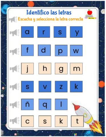 Idenifico las letras