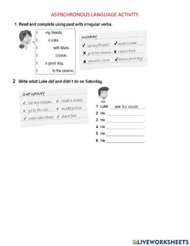 Past simple with irregular verbs