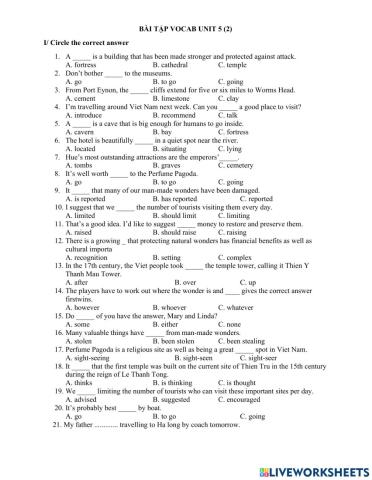 Grade 9 Unit 5 vocabulary