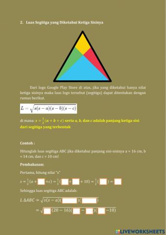 Luas Segitiga Lanjutan