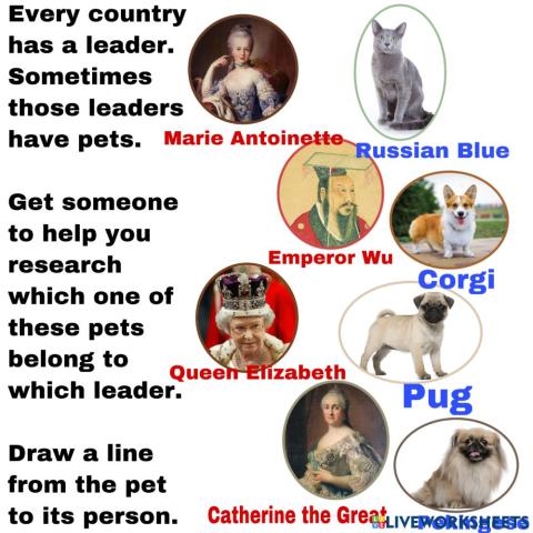 Match the Ruler with Their Pet