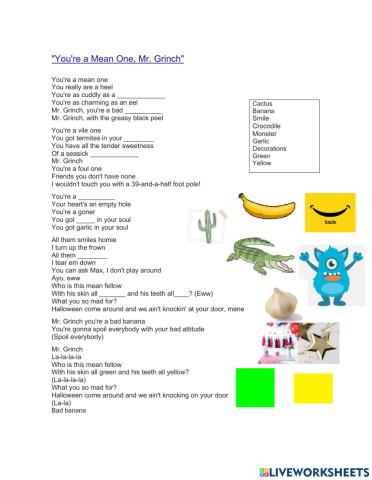 Your're mean on, Mr. Grinch