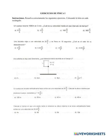 Ejercicios de física i