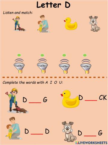 Consonants: Letter D and vowels