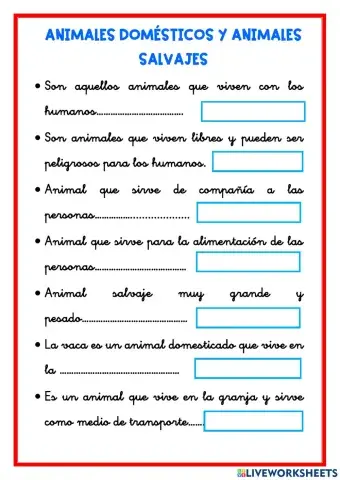Animales salvajes y domésticos