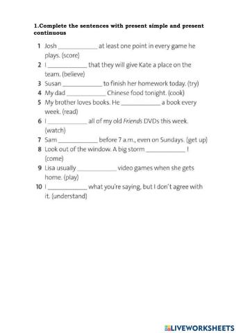 Present simple vs present continuous