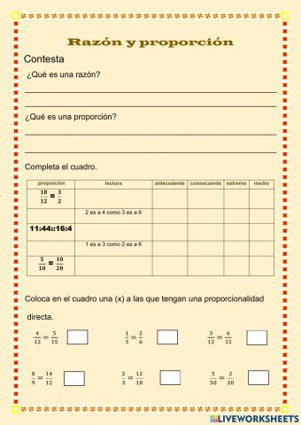 Razón y proporción