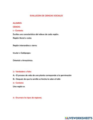 Evaluacion 1 sociales 5
