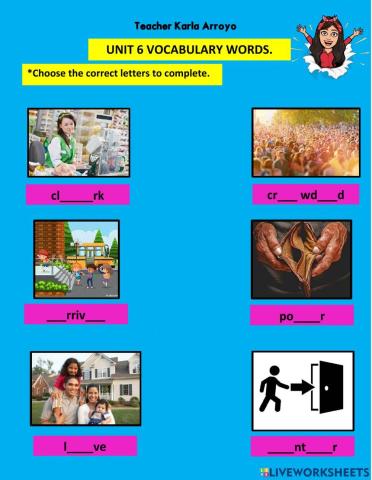 Unit 6voc. (unscramble)