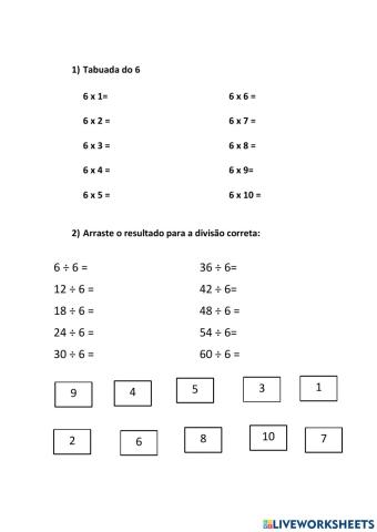 Multiplicação por 6