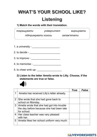 What's your school like? (listening)