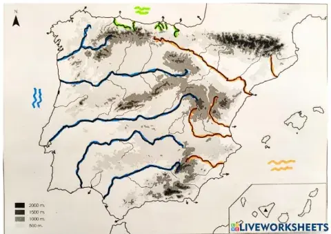 Mapa físico de España