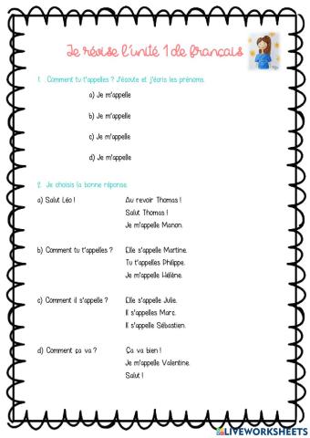 Zoom Pas à pas 1 - Révision Unité 1