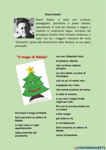 Preposizioni A2-B1 Gianni Rodari L'albero di Natale-Italiano per stranieri