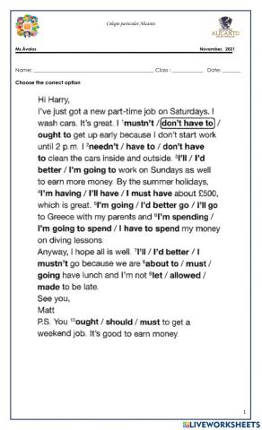 3ºmedio. unit 3b. language review