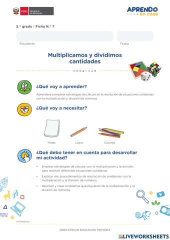 Multiplicamos y dividimos cantidades