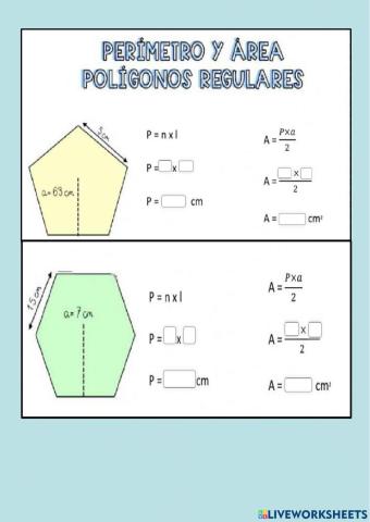 Polígonos regulares- área y perímetro