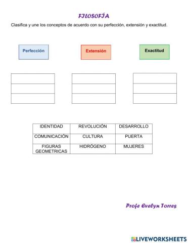 Clasificación de Conceptos FILOSOFÍA