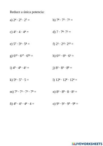 Propiedades potencias