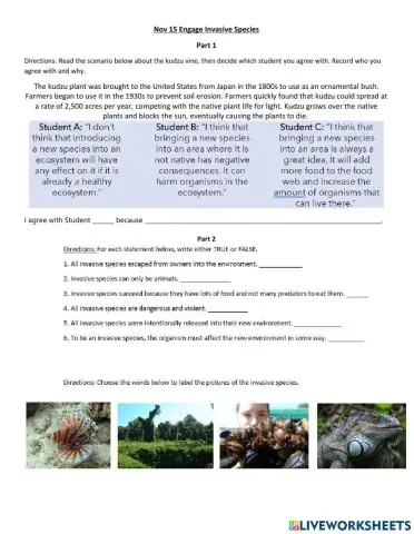 Nov 15 Engage Invasive Species