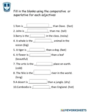 Comparatives - superlatives