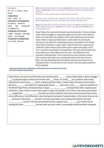 Paper Planes Characters Compare and Contrast Set 2