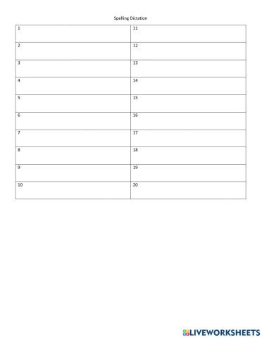 Spelling dictation
