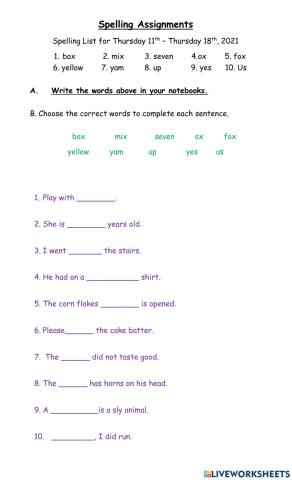 Letters X, Y and Short Vowel U