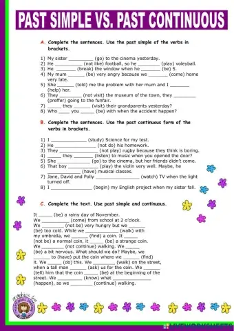 Past simple vs past continuous