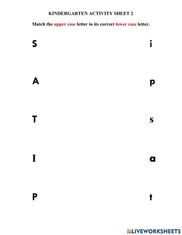 match upper case to lower case letters