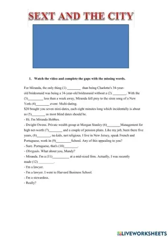 Speed Dating in Sex And The City - -Dont Ask Dont Tell-