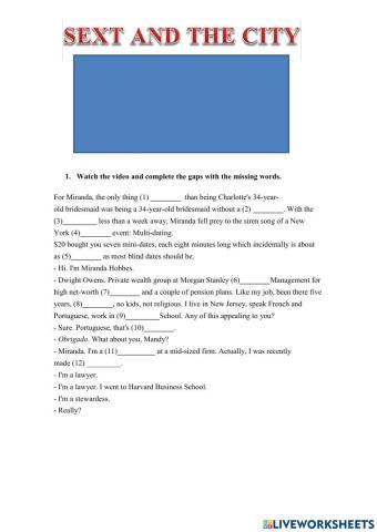 Speed Dating in Sex And The City - -Dont Ask Dont Tell-