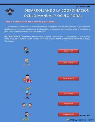 Óculo manual y podal de preescolar