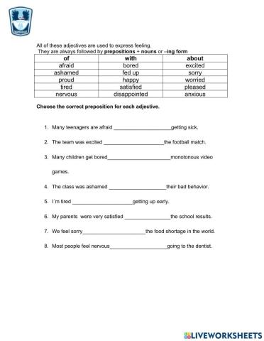 Adjective-prepositions