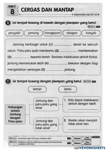 Pendidikan Jasmani Tahun 1 Unit 8 Jantung dan Paru-paru