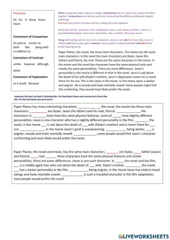 Paper Planes Characters Compare and Contrast