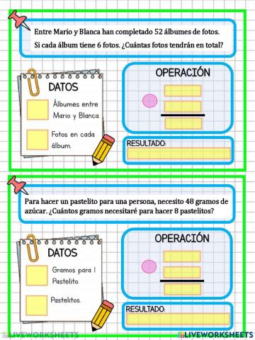 Operaciones de multiplicación