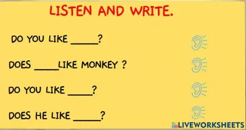 Listen and write about foods