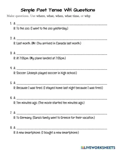 Simple Past WH- Question