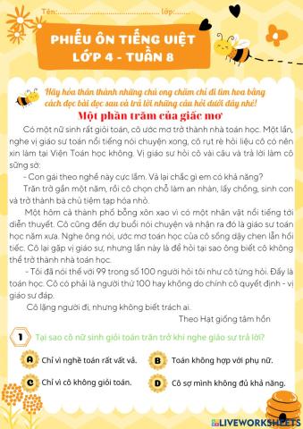 Ôn tập tuần 8 -TV