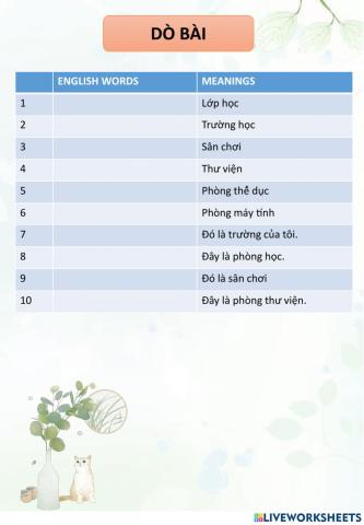 Dò bài lớp 3 12-11