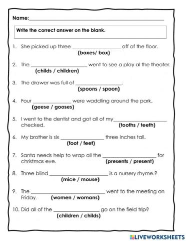 Plural Form - Grade 3
