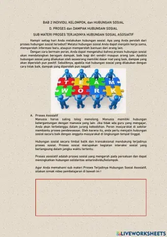 Proses Sosial Asosiatif