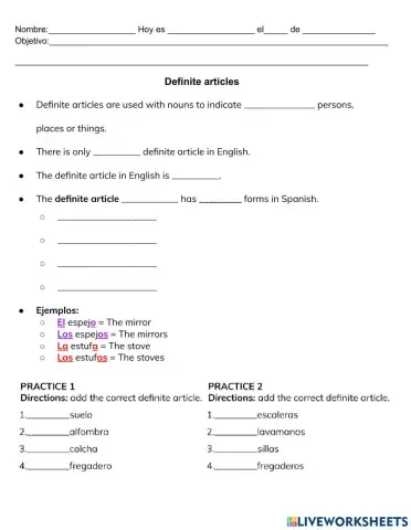 Definite and indefinite articles