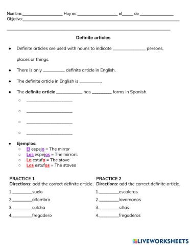 Definite and indefinite articles
