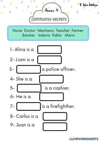 Community helpers listening exercise