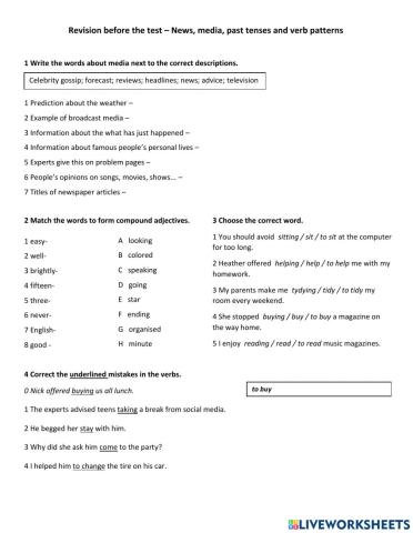 Revision before the test - Media and news