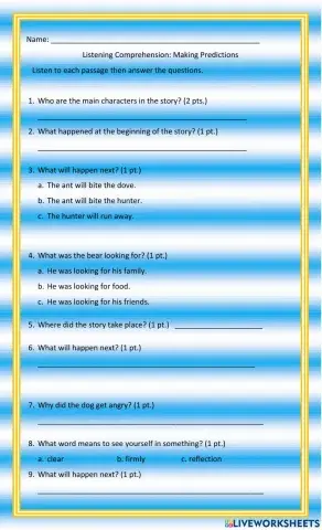 Listening Comprehension: Making Predictions